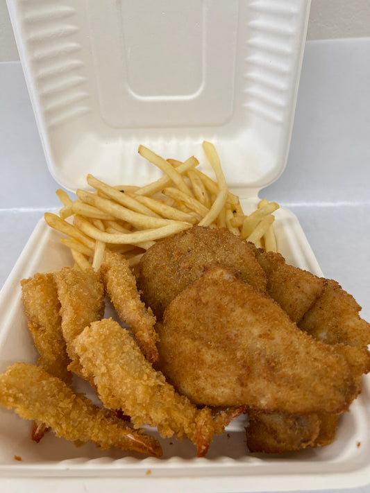 17. Whiting, Shrimp (5 pieces), Chips